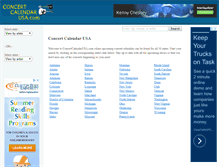 Tablet Screenshot of concertcalendarusa.com